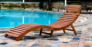 Chaise longue de piscine et de bar d'extérieur en bois, mobilier de luxe pour l'extérieur, fabriquée au Vietnam, chaise longue pliante incurvée - Product Image 5