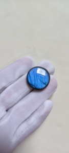 Labradorite bleu profond naturel, taille brillante 12x12, effet de jeu de couleurs, pierre précieuse polie à la flamme, pour la fabrication de bijoux, pierres organiques 20 - Product Image 2