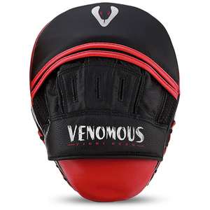 Guantes de Boxeo de Cuero Rojos Venomous, Almohadillas Curvas para Golpear, Almohadillas de Entrenamiento de MMA y Muay Thai para Entrenadores - Product Image 3