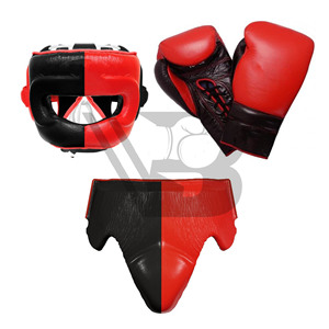 Set de Boxeo Profesional de Alta Calidad para Sparring, Guantes de Cuero, Protector de Cabeza y Entrepierna, Correa Ajustable con Cierre de Cordones - Product Image 1