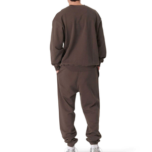 Conjunto Deportivo de Cuello Redondo en Marrón y Blanco, Ropa Deportiva de Invierno para Hombre, 100% Algodón, Estilo Casual - Product Image 5