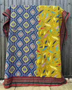 Manta Kantha Vintage al por Mayor, Reversible, de Retazos, Hecha con Sari Reciclado, para Cama - Product Image 2
