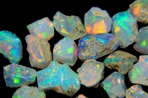 Ópalo Etíope Natural en Bruto, Gema Multicolor de Forma Irregular con Juego de Colores/Fuego, para Joyería, Alta Calidad, HASNAIN GEMS - Product Image 3