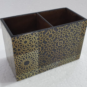 Caja Organizadora de Cubiertos de Madera Ecológica con Diseño Impreso, para Decoración de Cocina y Mesa de Comedor, Superventas - Product Image 1
