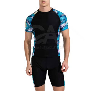 Light <b>Weight</b> Comfortable Swim Wear Men Body Suit Short Sleeve Low Price Men Custom <b>Swimming</b> Body Suit - Product Image 4