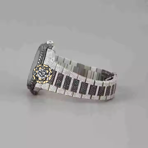 Reloj de Lujo con Incrustaciones de Diamantes en Acero Inoxidable, Movimiento de Cuarzo Analógico, Caja Ovalada de 42 mm, Cierre Plegable, Reloj de Pulsera para Hombre - Product Image 2