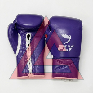 Factory Manufacture Custom Made Purple Fly Boxing <b>Gloves</b> 100% Original Leather Professional Pro Punching Fly Boxing <b>Gloves</b> - Product Image 4