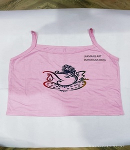 เสื้อ/เสื้อยืดลำลองผ้าฝ้ายพิมพ์ลายสำหรับผู้หญิงสไตล์แฟชั่นใหม่ระบายอากาศได้และความยาวสั้นขายส่งจากอินเดีย - Product Image 4