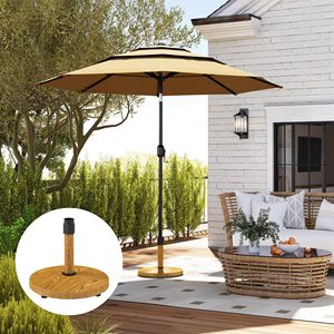 Base per Ombrellone da Esterno Resistente con Ruote, Forma Quadrata, per Giardino e Bordo Piscina, Naturale, con Raggio di 2,5 m - Product Image 2