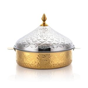 Modern Gold Plated Hammered Design Stainless Steel Metal Food Warmer Cookware Casserole Kitchenware Hotel Decor Handmade - Product Image 6