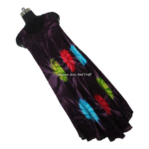 Modern Tie Dye Rayon Long Dress <b>Beach</b> Wear Lady Boho <b>Tunic</b> Tie Dye Long Maxi Hand Made Dress With Sleeveless Tie Dye Dress - Product Image 3
