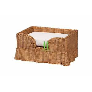 High Quality Customized OEM Indoor Cat <b>Bed</b> Handmade Rattan Cotton Pet Cage Animal Pattern Snap Button Belt Direct Wholesale HNH - Product Image 5