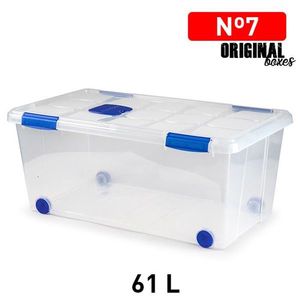 Scatole originali in plastica da 61 litri con coperchio e ruote per l'organizzazione della casa - Product Image 1