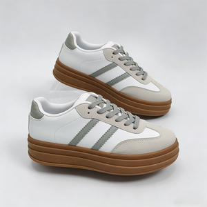 Vendita Diretta di Fabbrica: <span class=keywords><strong>Scarpe</strong></span> Casual da <span class=keywords><strong>Donna</strong></span> con Suola Spessa, Bianche, con Lacci, Traspiranti, Sportive, in Gomma, con Soletta in Rete per Autunno ed Estate - Product Image 2