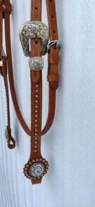 Brida para caballo de calidad occidental hecha de cuero genuino, precio al por mayor - Product Image 3
