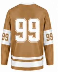 Men Brown <b>Ice</b> Hockey Jersey Long Sleeve Polyester Sportswear Team Uniform Match Wear Training Apparel - Product Image 2