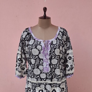 Vestido Maxi Boho con Estampado Floral, Hecho a Mano, Ecológico, Cuello Redondo, Manga Larga, Corte Holgado, Vestido Casual de Verano para Mujer, Cintura Holgada - Product Image 2