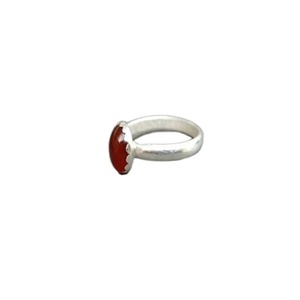 92.5 Sterling Silver With Gold Polished Natural Orange Carnelian Gemstone Smooth Round Shape Handmade <b>Finger</b> <b>Ring</b> - Product Image 1