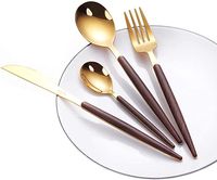 Ensemble de couverts en acier inoxydable doré de qualité supérieure, style européen, durable, compatible lave-vaisselle, pour restaurants, location de mariage, vente en gros