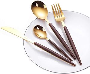Ensemble de couverts en acier inoxydable doré de qualité supérieure, style européen, durable, compatible lave-vaisselle, pour restaurants, location de mariage, vente en gros - Product Image 2