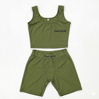 Ensemble de sport deux pièces pour femme, haute élasticité, pour la course et le yoga, personnalisable avec logo, écologique et sans couture, vente en gros OEM