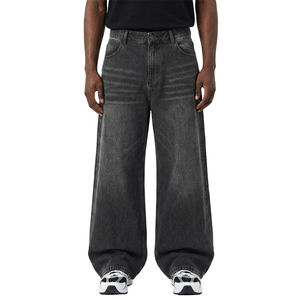 Manufacturer Direct Men's Wholesale Breathable Casual Dark Straight Solid Denim Jeans Embroidery for Summer Autumn Winter - Product Image 4