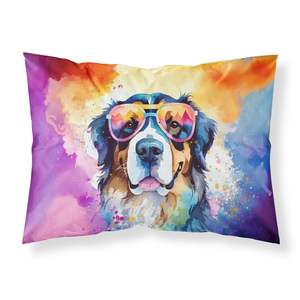 Bernese Mountain Dog Hippie Dawg Obra DE ARTE Ligero Super Suave Fácil cuidado Decorativo Funda De Almohada estándar - Product Image 1