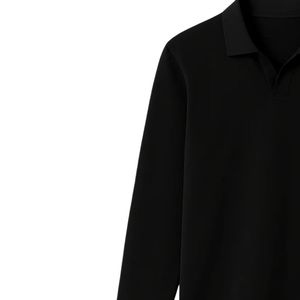 เสื้อโปโลแขนยาวคอวี แบรนด์ Black Johnny แบบมีซี่โครง  สำหรับผู้ชาย คุณภาพสูง ไม่มีกระดุม  ถักทออย่างดี สไตล์ลำลอง ทรงเข้ารูป - Product Image 4