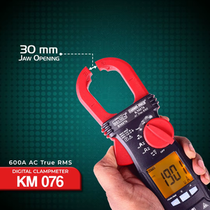 Pinza Amperimétrica TRMS de 600A con Amptip VFD, Detección de Fallas a Tierra, Probador de Secuencia de Fases - Mide Resistencia y Frecuencia - Product Image 3