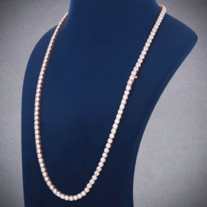 Collar de tenis chapado en oro de 24 pulgadas y 4 mm de plata de ley 925 para mujer, joyería personalizada para boda. - Product Image 6