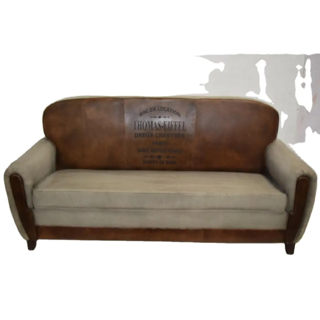 Sofá de cuero puro de 3 asientos único Chesterfield, muebles de cuero industrial decorativos para el hogar disponibles a buen precio