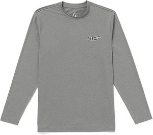 เสื้อรัดกล้ามเนื้อแขนยาวสีเทาสำหรับผู้ชาย โพลีเอสเตอร์ 100% แห้งเร็ว พิมพ์ลายโลโก้ด้านหน้า ไซส์ผู้ใหญ่ - Product Image 2