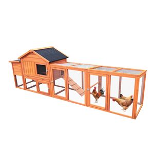 111.5 \ "grande pollaio esterno in legno scatola di nidificazione per pollame coniglio Hutch UV pannello impermeabile gabbia per cortile per - Product Image 1