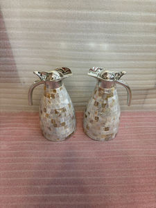 Théière, cafetière, thermos, carafe à eau et bouilloire en nacre, style arabe royal, en coquille de Capiz, très demandés - Product Image 3