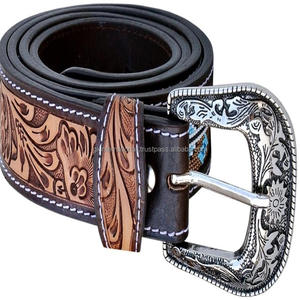 OEM <b>Belt</b> Manufacturer Metal Buckle <b>Belt</b> Western Indian Handmade Fashion Genuine <b>Leather</b> Beaded Embroidery western <b>Leather</b> <b>Belt</b> - Product Image 3