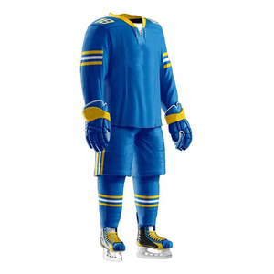 Tenues de hockey sur glace personnalisées pour hommes adultes, ensembles courts 100 % polyester, impression numérique, respirants, séchage rapide, confortables - Product Image 3