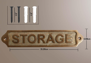 Placa de Latón Macizo Grabada Estilo Vintage para Puerta de Almacén, Letrero Decorativo Metálico Personalizable para Montar en la Pared, Ideal para Oficina u Hotel - Product Image 4