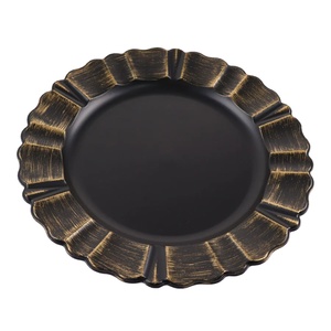 <b>Black</b> Charger Plate <b>Dinner</b> Charger Plates Place Mats Table Setting Plate Wholesale Hotel Restaurant Supplies in Low Price - Product Image 1