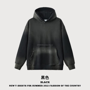 Sudadera con capucha Vintage Acid Wash Sun Faded, Sudadera de felpa francesa de algodón bordada personalizada para invierno - Product Image 4