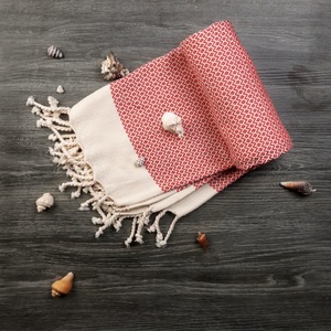 Serviette de Bain Rectangulaire 100% Coton Gaufré à Carreaux, Douce et Moelleuse avec Franges, Compressée, Séchage Rapide, Écologique, Usage Domestique, Lavable en Machine - Product Image 1