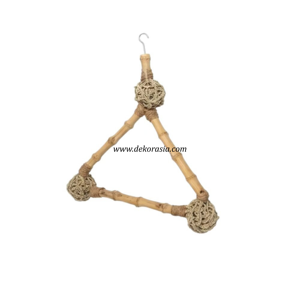 ของเล่นนกแขวนรูปสามเหลี่ยมทำจากใยมะพร้าวและไม้ไผ่ธรรมชาติ สำหรับนกขนาดเล็กถึงกลาง อุปกรณ์เสริมกรงนก ขายส่ง - Product Image 4