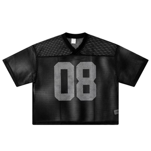 T-shirt en maille respirante brodé avec logo personnalisé, style streetwear, coupe ample, pour homme - Product Image 4