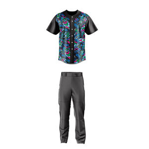 Ensemble d'uniformes de baseball personnalisés, maillot sublimé, imprimé géométrique, violet et blanc, polyester respirant, unisexe adulte - Product Image 4