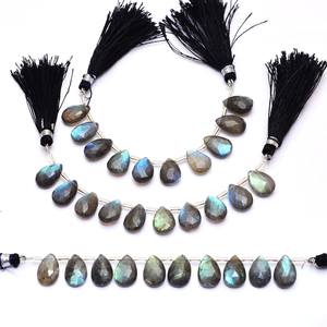Perles de labradorite facettées en forme de poire 9x13mm, labradorite naturelle haute brillance, pierres semi-précieuses, perles en vrac pour bijoux - Product Image 4