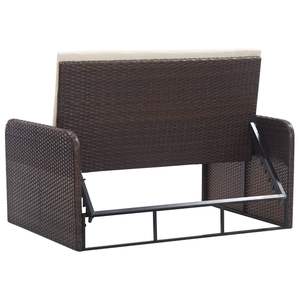 Ensemble de canapés de jardin moyen en polyrotin et polyester marron – Mobilier de jardin extérieur élégant - Product Image 6