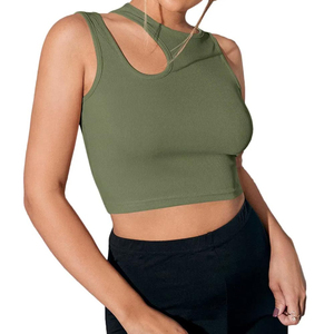 Women's Custom Design Crop Tops Breathable Casual Sleeveless Yoga Compression Workout Crop Tops for Ladies - Product Image 1