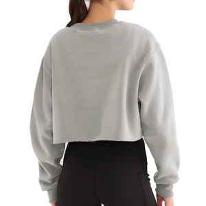 Stylish Women’s <b>Zip</b>-<b>Up</b> <b>Cropped</b> Sweatshirt Soft Lightweight Long Sleeve Pullover Casual Streetwear Trendy Top - Product Image 3