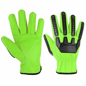 Gants de travail en cuir de vachette grainé de qualité supérieure, jaunes, résistants aux chocs, durables, pour la protection au travail - Product Image 2
