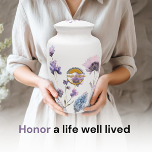 Premium Metal <b>Memorial</b> Urn Factory Elegant Funeral Ashes Container Decorative Cremation Urn with Flower Design Wholesale Brass - Product Image 5