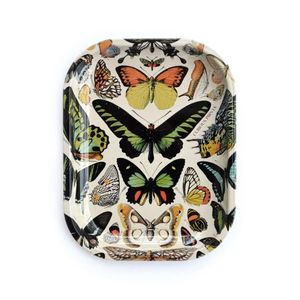 Vintage Butterfly Print Decorative Serving <b>Tray</b> Metal <b>Tin</b> Platter Rectangular Decorative Food Snack Organizer Wholesale <b>Trays</b> - Product Image 1